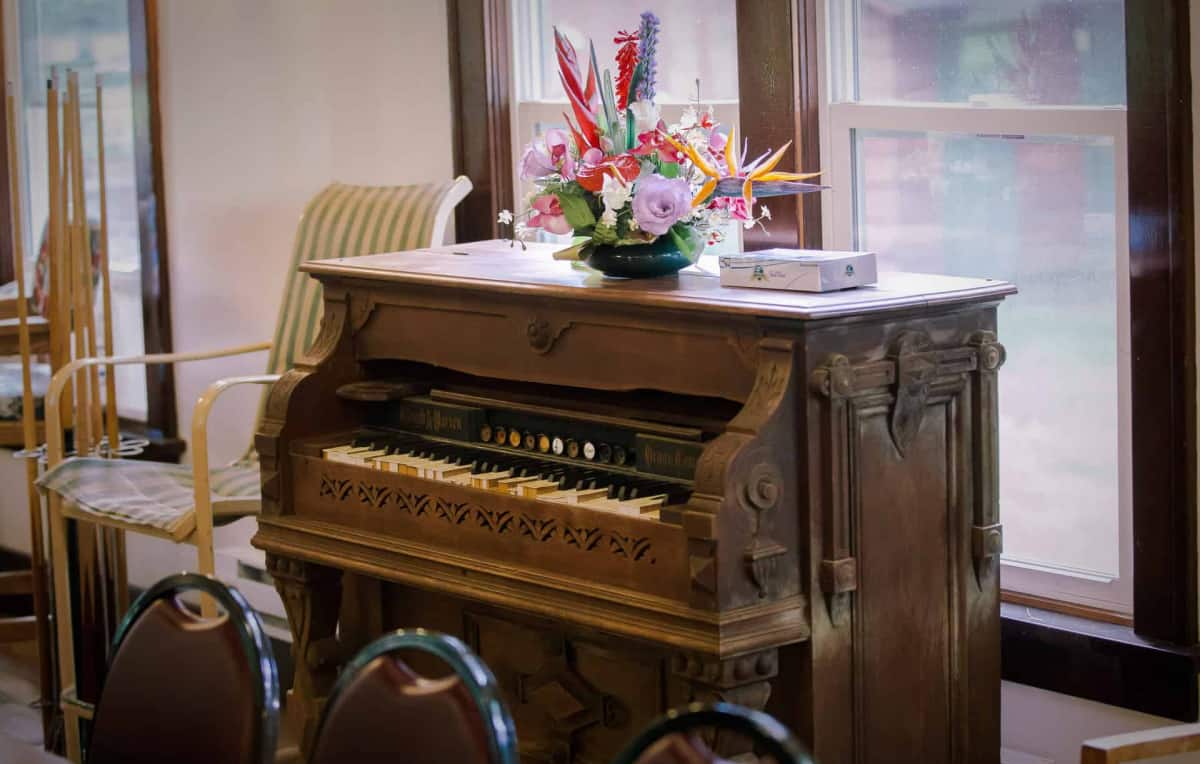 Group Lodge - antique organ musical instrument