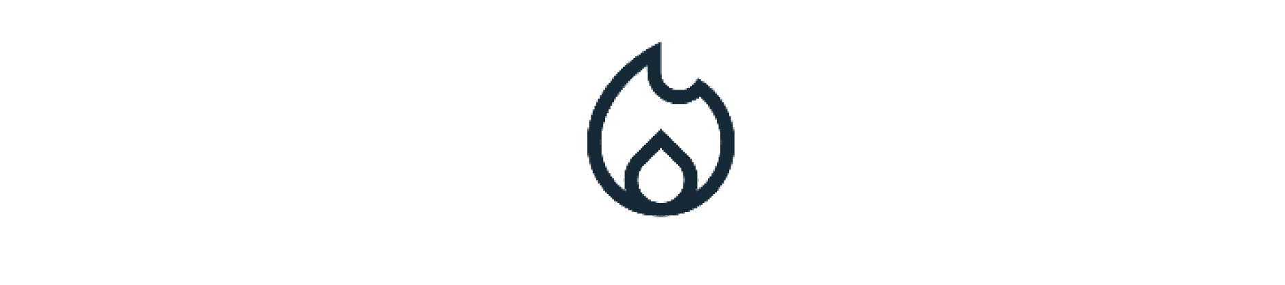 Stylized flame and droplet logo.