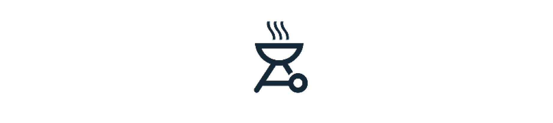 A simple graphic of a grill with steam rising from it.